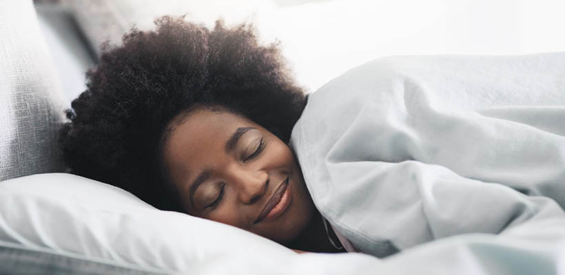 about woman sleeping contentedly