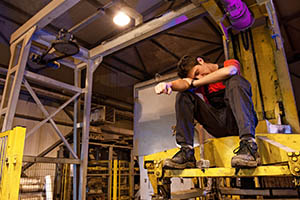 shift word sleep disorder-man asleep at work